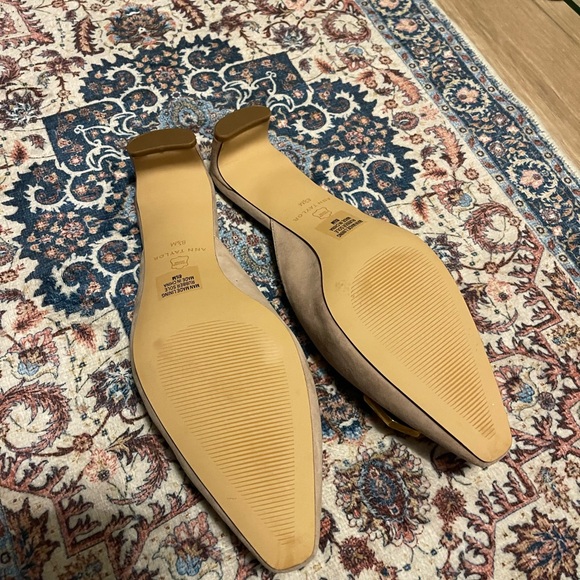 Ann Taylor suede buckle mule pumps - Picture 3 of 4